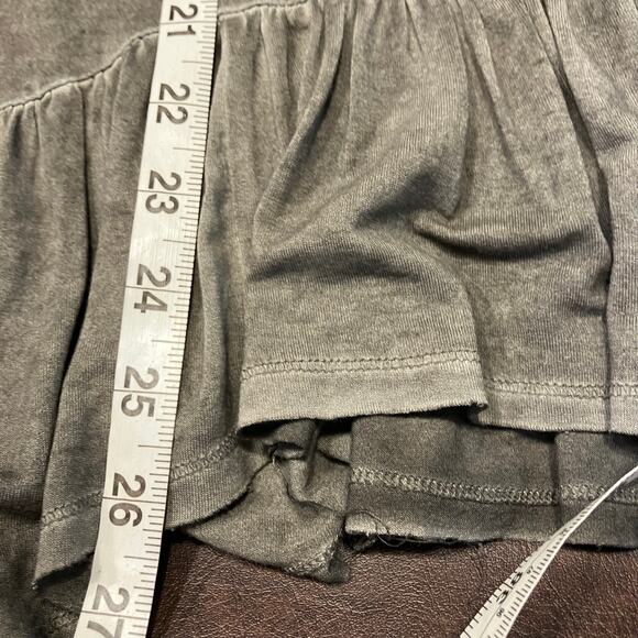 Dantelle Oil Dye Ruffle Hem Tunic‎ Top Grey Womens small Drop Waist Boho Grunge - Picture 12 of 13
